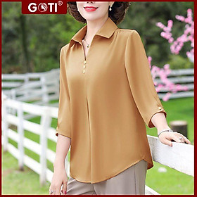 Áo Trung Niên Kiểu Áo Trung Niên Tay Lỡ Cổ SƠ MI Đẹp LỊCH SỰ, Thời Trang Trung Niên Nữ BigSize