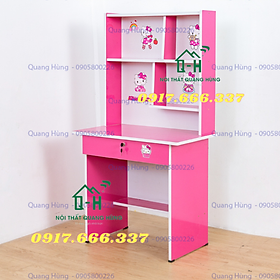Mua Bộ bàn ghế học sinh cho bé học tại nhà màu hồng có kệ sách - 80cmx1m45x45cm