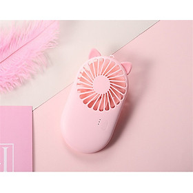 Mua Quạt Cầm Tay Mini  Sạc USB Dễ Thương 7 Cánh Pocket Fan Có Chân Đế - Hồng - Hàng Nhập Khẩu
