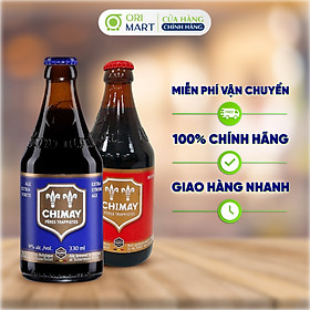 Combo 2 Chai Bia Bỉ CHIMAY BLUE-RED Lên Men Nổi Đậm Đà Vị Lúa Mạch 330ml  ORIMART