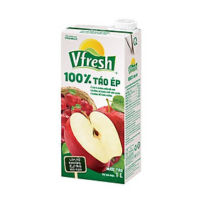 COMBO 4 HỘP NƯỚC VFRESH TÁO ÉP 100% - HỘP GIẤY 1L