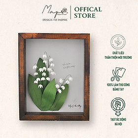 Mua Tranh Hoa Giấy Handmade Trang Trí - Hoa Linh Lan MAYPAPERFLOWER Khung Tranh Gỗ Size 20x25cm