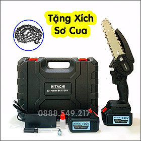 Mua Mua Máy Cưa Pin Cầm Tay Tặng Ngay Bộ Dây Xích Dự Phòng - Bộ Cưa Xích Chạy Pin 199W Động Cơ Lõi Đồng