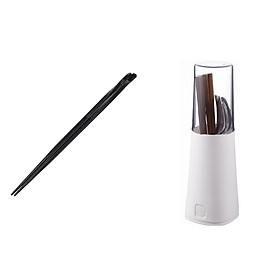 Combo 05 đôi đũa tre xoắn Tanaka 23cm ( giao màu/kiểu ngẫu nhiên) + 1 ống đựng đũa/thìa đa năng ( Giao  màu ngẫu nhiên) - Hàng nội địa Nhật Bản.