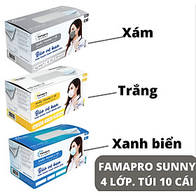 Hình ảnh [HỘP - FAMAPRO SUNNY] - Khẩu trang y tế kháng khuẩn 4 lớp Famapro SUNNY (50 cái/ hộp)