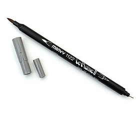 Bút lông hai đầu màu nước Marvy LePlume II 1122 - Brush/ Extra fine tip - Silver Grey (26)