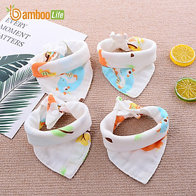 Khăn yếm tam giác cho bé Bamboo Life hàng chính hãng từ sợi tre 4 lớp Khăn yếm quàng cổ giữ ấm cho bé sơ sinh (Giao màu ngẫu nhiên)