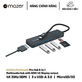 Cổng Chuyển Đổi Mazer Infinite.HUB Pro 6-in-1 USB-C - Hàng Chính Hãng