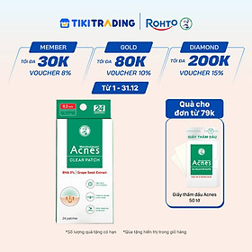 Miếng dán mụn giúp giảm mụn sưng viêm Acnes Clear Patch (24 Miếng)