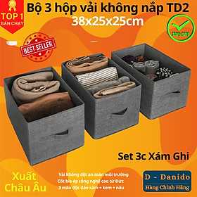 Combo 3 hộp vải đựng đồ đa năng TD2 – Bộ 3 túi vải Thụy Điển không nắp tiết kiệm sang trọng dung tích 24L mỗi hộp - chính hãng