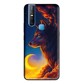 Ốp lưng cho Vivo V15 Sói Và Mặt Trăng - Hàng chính hãng