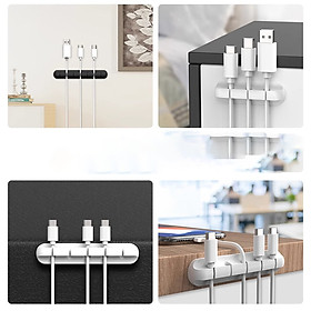 Kẹp giữ cố định dây cáp sạc điện thoại, laptop gọn gàng chống rối có sẵn keo tự dính dán tường, mặt bàn, taplo ô tô - HÀNG CHÍNH HÃNG