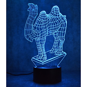 Đèn ngủ 3D led 7 màu cảm ứng  - Đèn led 3D trang trí hình lạc đà - 255x150x5 mm