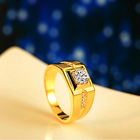 Combo Nhẫn Xoàn, Hợp Nam Nữ Phong Phong cách Châu Âu, chất liệu hợp kim mạ vàng 7.999k, đính đá,  Kèm túi đựng Cung Hỷ