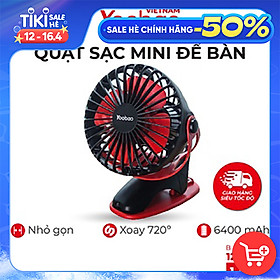 HÀNG CHÍNH HÃNG - Quạt sạc mini F04 Yoobao xoay góc 720 độ, đế kẹp đa năng, an toàn cho trẻ với 4 nấc điều chỉnh gió chính hãng