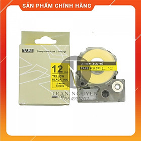 Nhãn in Tepra SC12YW (LC-4YBW) - Chữ đen nền vàng 12mm x 8m - Hàng nhập khẩu