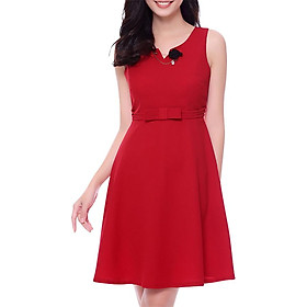 Đầm Trung Niên Eo Nơ Đính Khóa An Thủy 570 - Đỏ