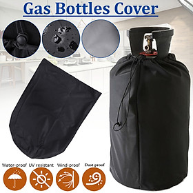 Black Waterproof Cover Protective Dust-proof Cover for Gas Bottles Barbecue Home