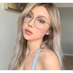 Kính Mắt Chống Ánh Sáng Xanh Dáng Vuông Overisze Kim Loại Thời Trang - Hàng Cao cấp