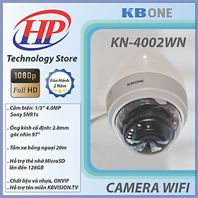 Camera WiFi KB.ONE KN-4002WN 4.0 Megapixel Tầm Quan Sát Xa 30M, Công Nghệ Hồng Ngoại Thông Minh - Chính Hãng