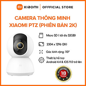 Camera An Ninh Thông Minh Xiaomi PTZ 360 2K 3MP Nhìn Được Ban Đêm Toàn Cảnh - Hàng Chính Hãng