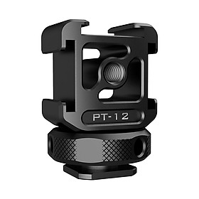Ulanzi Triple Cold Shoe Mount Adapter Aluminum Alloy with 3 Cold Shoe Dual 1/4 Thread for Camera Extension Microphone