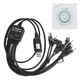 MOTOROLA Dây Cáp Lập Trình USB 8 Trong 1 Cho Bộ Đàm Baofeng Kenwood TYT QYT 1.3m/4.26 ft
