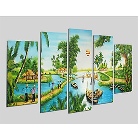 Tranh treo Tường Đồng quê DQ15- Tranh gỗ treo tường