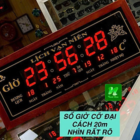 Đồng hồ LED LỊCH VẠN NIÊN khung gỗ size 72x5x30cm đẹp sang trọng