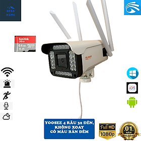 Mua CAMERA YOOSEE WIFI 4 RÂU 32 LED 5.0 mpx. CỐ ĐỊNH -BẢO HÀNH 12 THÁNG CẢ THẺ NHỚ- HÀNG CHÍNH HÃNG