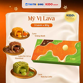 [HSD: 24.10.2026] - [Hộp 3 bánh 80gr] Bánh Trung Thu KIDO Mỹ Vị Lava