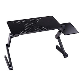 Laptop Cooling Stand Lap Desk with Mouse Tray Adjustable Height Angle Aluminum Alloy Desktop Tray Computer Riser Table Cooler Folding Holder