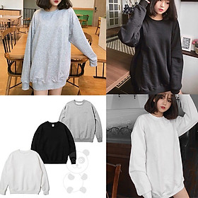 Áo Sweater Nỉ Trơn Nam Nữ Phôm Rộng