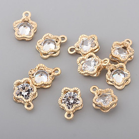 10 Pieces Crystal Alloy Rhinestone Charms Pendant DIY Jewelry Accessories A