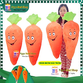 [NHƯ ẢNH] GỐI ÔM TRÁI CÀ RỐT SIÊU TO DÀI ÔM NGỦ SIÊU MỊN - GẤU BÔNG HÌNH CÀ RỐT