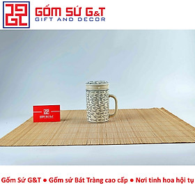 Cốc lọc trà vẽ cá đàn Gốm Sứ G&T