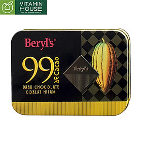 Socola Đen Beryl 99% Cocoa Hộp thiếc 108G