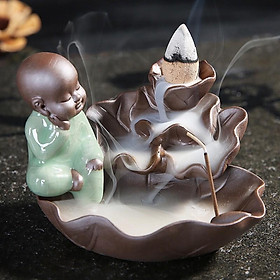 Mua Thác khói trầm hương chú tiểu áo rạn xanh tặng 5 nụ