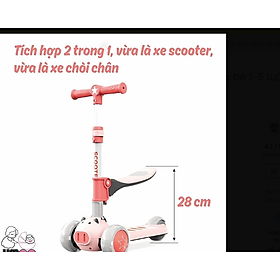 Xe trượt chòi chân Scooter cho bé 1-5 tuổi nâng hạ độ cao