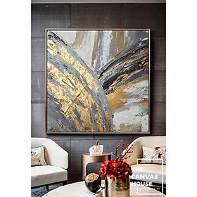 Mua Tranh Canvas Trừu Tượng Ánh Kim (Hình thật tại xưởng - Đã có khung  móc  đinh treo) - The Canvas House - T1AK