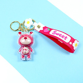 Móc Khóa Gấu Dâu Dây treo Key Chain Treo Balo Túi Xách_ Hàng chính hãng