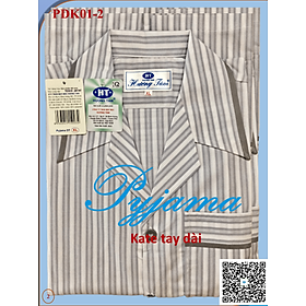 Bộ Pyjama HUONGTAM Kate tay dài nam cao cấp(PDK01). Chất liệu Kate loại tốt: mềm mại, thoáng mát, không phai màu.