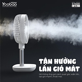 Mua  HÀNG CHÍNH HÃNG  Quạt sạc mini để bàn YOOBAO F1 10000mAh 4 chế độ gió Góc xoay 45 độ An toàn cho trẻ- Bảo hành 12 tháng - Đen