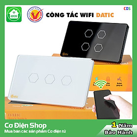 Công tắc cảm ứng Hunonic Datic - Điều khiển từ xa bằng điện thoại - Kết nối wifi - Hẹn giờ thông minh - 1 2 3 4 nút - 2 màu đen trắng