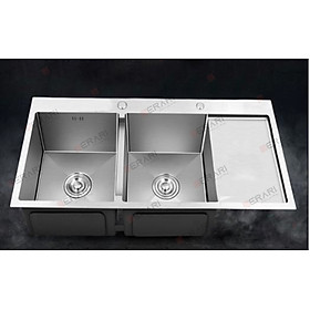 Mua Chậu rửa 2 hố cân chất liệu inox 304 cao cấp 1 bàn chờ  Phụ kiện đi kèm mã GC.12050BC