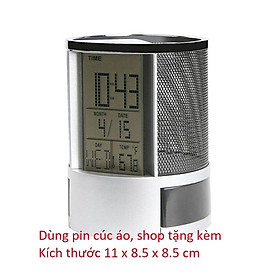 Đồng hồ led để bàn đo nhiệt độ kiêm hộp đựng bút đa năng KaKa Decor