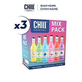 Combo 3 thùng 6 chai Chill Cocktail Original mix vị 275ml chai