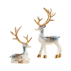 Reindeer Resin Sculpture Reindeer Figurines for Living Room Office