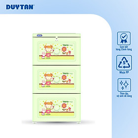 Tủ nhựa DUY TÂN Tano 3 ngăn bánh xe tiện lợi di chuyển