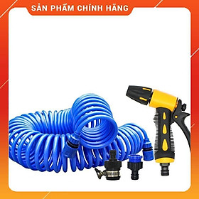 Bộ vòi xịt nước tưới cây đa năng tăng áp lực nước kèm dây tưới dạng lò xo co dãn 319814 loại 10m 